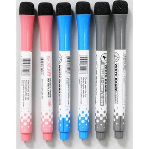 Magnetic Easy Wipe Marker Pen Non-Toxic Portable Cute WhiteBoard Pen With Eraser Office School Supplies