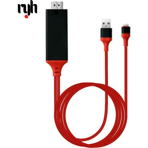 RYH 1080P 2M 8 Pin to HDMI TV AV Adapter Cable for iPhone 5 6 6S 7 7 11 12 Plus iphone X