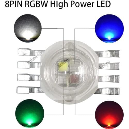 RGB RGBW RGBWY RGBWYV High Power LED Chip 3W 4W 15W 18W Colorful DIY molding LED Stage lights Source 8pin