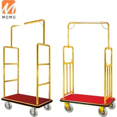 Stainless steel and good quality hotel luggage trolley