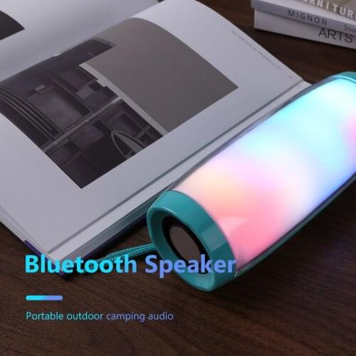 TG-157 Portable Bluetooth Speaker with RGB Colorful Lights FM Radio Wireless Speaker for Camping Hiking Pool Support TF Card