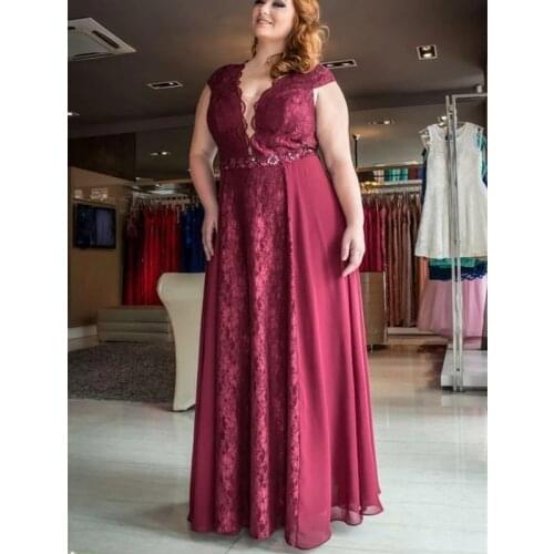 Plus Size Evening Dresses Long Ever Pretty Sexy Sleeveless Burgundy Blush Pink Vintage Party Gowns 001