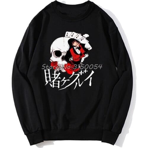 Japanese Manga Kakegurui Yumeko Yabami Hoodie Spring Autumn Men Pullover Sweatshirts Harajuku Streetwear