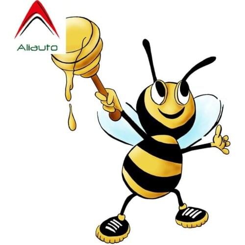 Aliauto Funny Car Sticker The Bee Holds The Honey Decal Accessories PVC for Volkswagen Polo Ford BMW Audi Toyota,17cm*14cm