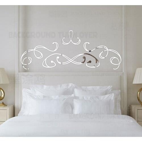 Mirror Wall Stickers Sticker Room Decoration Home Decor Linear Headboard Retro Vintage Royal Palace Border Frame R146