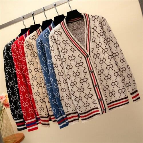 INS New 2021 Spring Summer Women V-neck button placket Long Sleeve Cardigan sweater Oversize Luxury korean knitted england coat