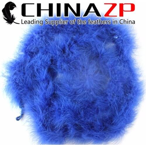 Gold Manufacturer CHINAZP Factory 20g 20yards/lot Top Quality Dyed Blue Turkey Marabou Feather Boa