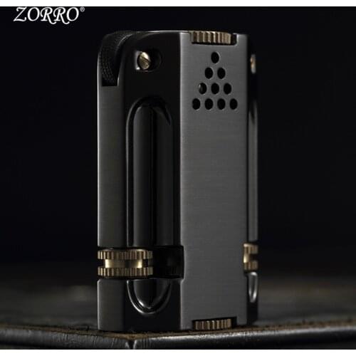 Zorro Torch Kerosene Lighter Metal Windproof Creative Retro Two-wheeled Lighter Outdoor Tool Cigar Accessories