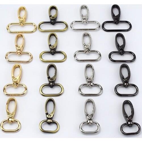 10/20pcs 20/26/32/38mm Metal Bags Strap Buckles Lobster Clasp Collar Carabiner Snap Hook DIY KeyChain Bag Part Accessories