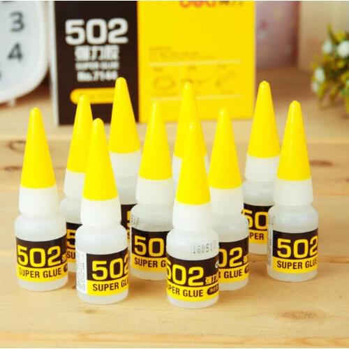 10pc Deli Liquid Super Glue 502 Instant Strong Bond Leather Wood Rubber Metal Glass Adhesive Stationery Store Nail Glue DIY Tool