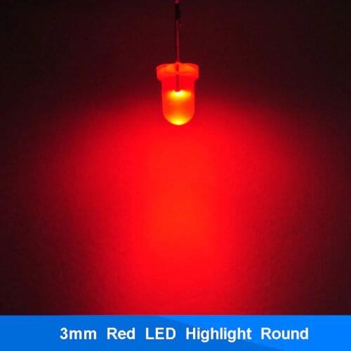 100pcs Mini LED Diode 3mm Red Color Ultra Bright Round DIP 3 mm Light-Emitting 3 mm LED Red