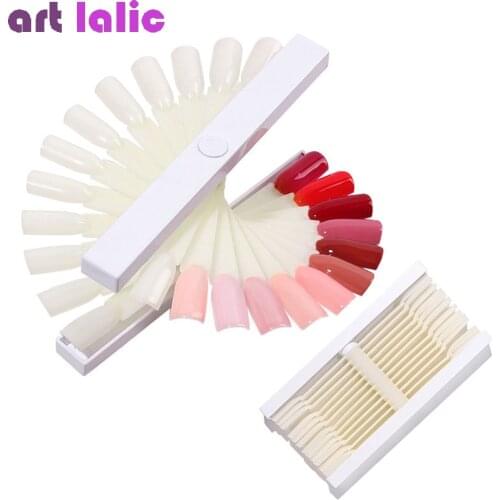 24Pcs Nail Art Spiral Fan Display Stand Sticks False Gel Tips Polish Color Card Showing Shelf Accessories Salon Tools