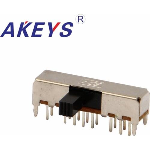 10PCS SK-43D05 4P3T Four pole three throw handle heights 3mm slide switch side insert 16 pin with 4 fixed pin