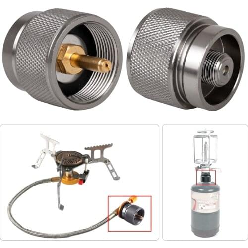 1LB Outdoor Adapter Camping Propane Small Gas Tank Adapter Small Gas Tank Flat-head Gas Tank Conversion Head Adapter