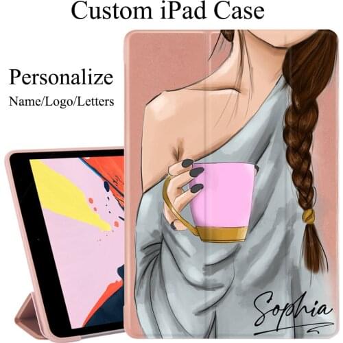 Custom Name Logo Silicone Cover for iPad Air 4 Case 10.2 8th Generation 2020 7th 6th Pro 11 Tablet Holder 9.7 Mini 5 2 3 Funda