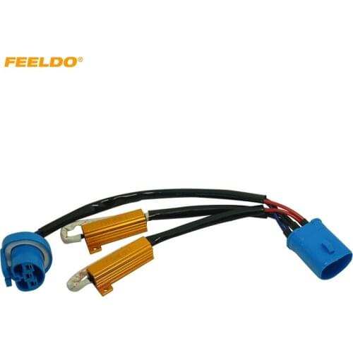 FEELDO 1Pc 9007 HID Conversion Kit Error Free Load Resistors Wiring Harness Adapters LED Decoder LED Warning Canceller #FD5332