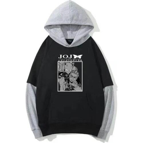 Jojo Bizarre Adventure Hoodies Men Harajuku Funny Graphic Hoody Hip Hop Tops Sweatshirts Male
