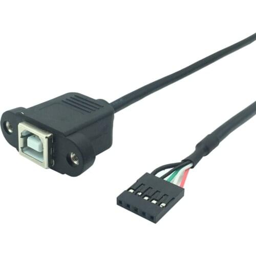 30cm USB 2.0 B Type Female socket Printer Panel Mount to Pitch 2.0mm 5pin Housing PCB Motherboard Dupont Cable