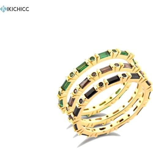 KIKICHICC 925 Sterling Silver Anillofino Marilyn Zircon Pave Ring Women Luxury Simple Slim Jewelry For Women Rock Punk Jewels