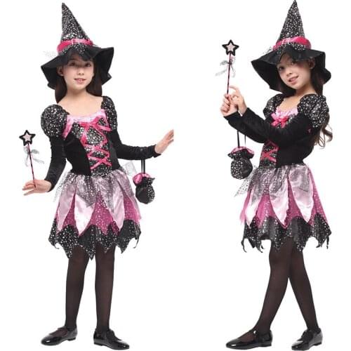 Girls Halloween Witch Costume Christmas Cute Cosplay Party Dress 7Styles