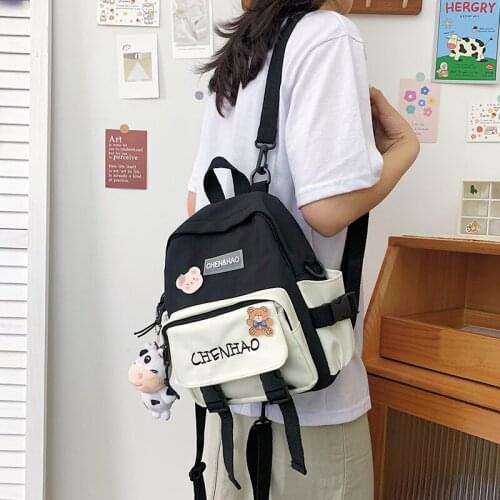 Small Cute Dual-use Backpack Women Korean Waterproof Mini School Bags for Teenage Girls Fresh Travel Shopping Backpack Summer