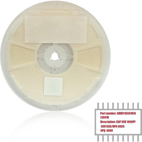 My Group Asia 4000PCS Surface Mount GRM2165C1H182JA01D CAP CER 1800PF ±5% 50V C0G/NP0 0805 Capaci Ceramic Capacitors
