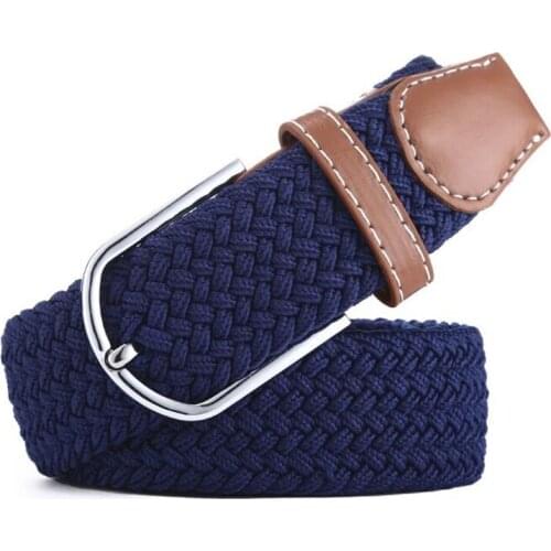 Men Elastic Stretch Waist Belt Black Canvas Womens Belt Stretch Braided Elastic Woven Leather Belt Wide Hot Metal Stretch Belt