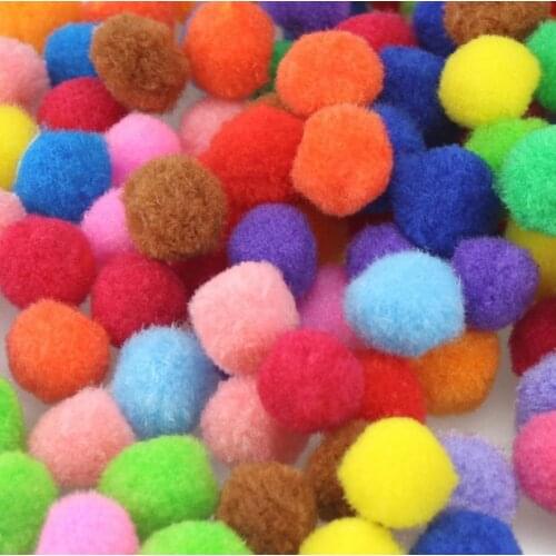200Pcs Soft Pompom Balls Pom Pom Early Learning Creative Handmade Craft Scrapbooking DIY Sewing Doll Accessories Home Decoration