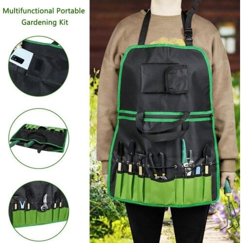Garden Tool Set Apron Multifunctional Gardening Kit Gardening Craft Pocket Tool Bag Oxford Cloth For Tool Storage Organizer