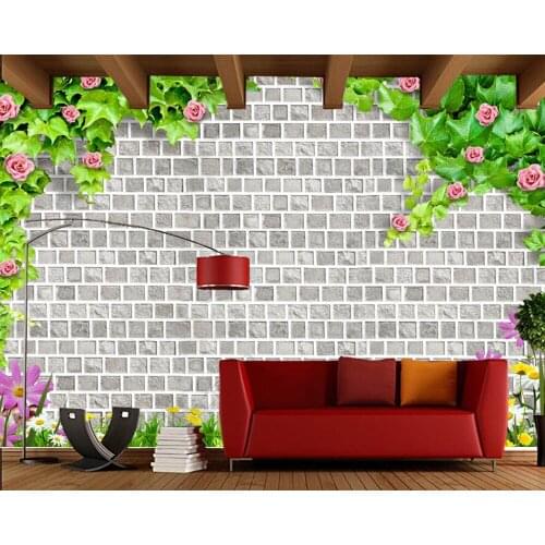 Papel de parede 3D plant brick wall wallpaper murals,living room bedroom kitchen TV background kitchen wall papers home decor