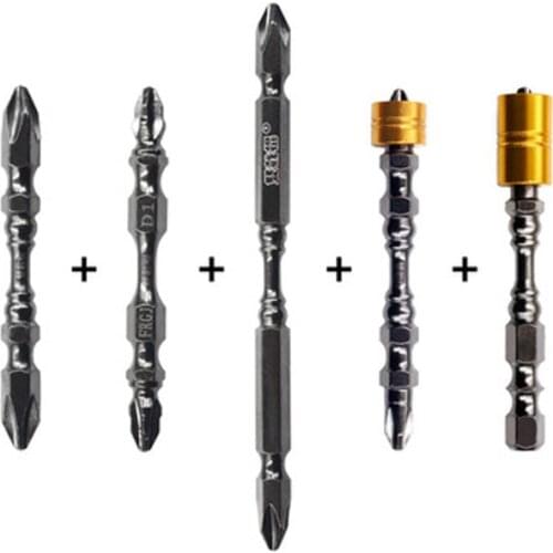 PH2 Strong Magnetic 65mm 110mm Cross Head Screwdriver Bit 1/4" Double Head Electric Screwdriver Set Phillips Screw Tools