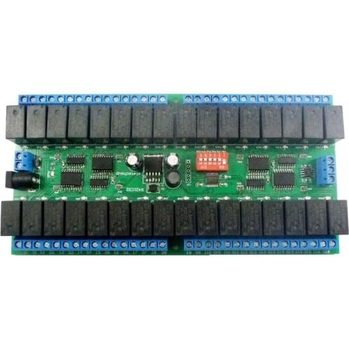 ABSF R421C32 DC12V 32 Channels Modbus RTU RS485 Bus Relay Module UART Serial Port Board for PLC LED Home Automation Door Lock