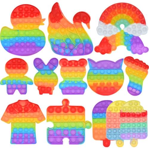 Push Bubble Sensory Toy Autism Needs Squishy Stress Reliever Toys Children Funny Anti-stress Fidget Simple Dimple Kids Gift