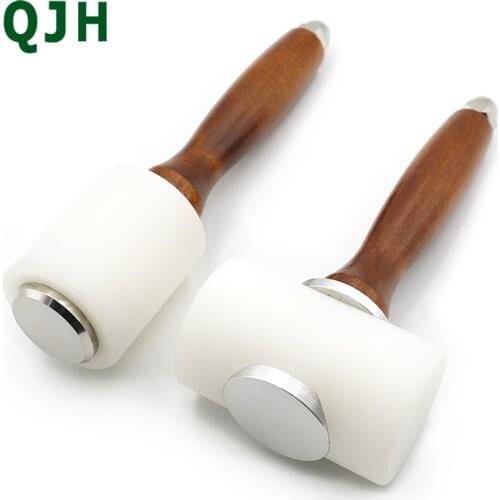 QJH Professional Leather Carve Hammer Nylon Hammers Mallet Wood Handle For Leathercraft Punch Printing Percussion DIY tool