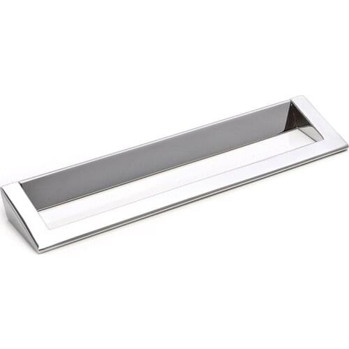 HJY Furniture Handle Hollow Out Kitchen Cabinet Door Pulls Wardrobe Dresser Handles Knob Chrome Drawer Pull Hardware Z220