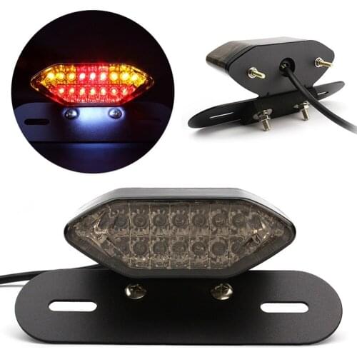 Motorcycle 16 LED Turn Signals Brake Light License Plate Integrated Tail Light for General 12V Motorcycles Harley Honda Yamaha