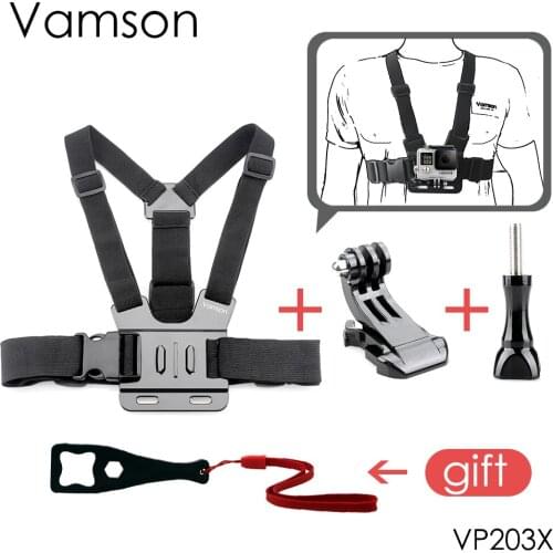 Vamson for Gopro Hero 7 5 6 4 Accessories Sports Cam Fixed Chest Strap for Xiomi for Yi 4K for GoPro SJCAM SJ4000 Camera VP203