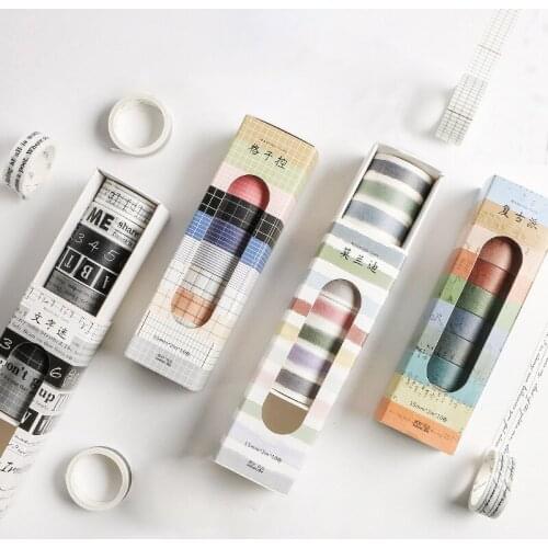 10Pcs/pack Alphabet Number Decorative Sticker Tape Adhesive Tape Diy Scrapbooking Sticker Label Masking Craft Tape Washi Tapes