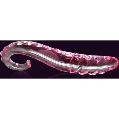 Hippocampus Shape Pink Anal Glass Dildo Crystal Butt Plug Women Sex Toy Adult Products for Men Erotic Sexy Game Toys for Couples