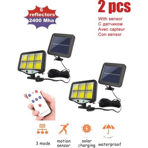 2pcs seperable LED Solar Pendant Lights Outdoor Indoor Auto On Off Solar Lamp for Room Balcony Terrace motion sensor remote indo