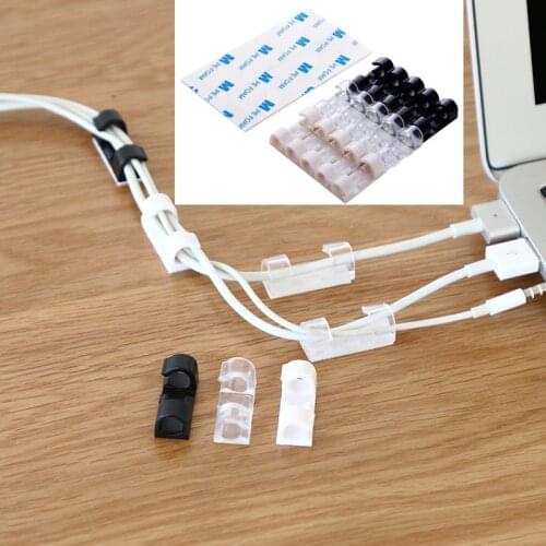 20Pcs Self-adhesive Cable Winder Home Office Desktop Cable Clips Tie Mounts Cable Wire Storage Charger Cable Holder Clips
