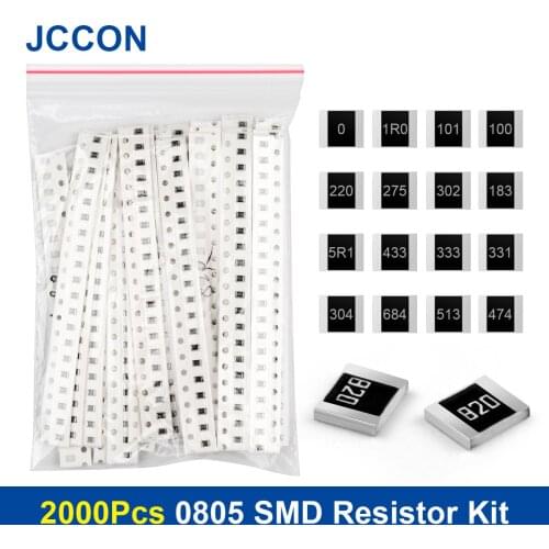 2000Pcs 0805 SMD Resistor Assorted Kit 10R-910K 80Values x 25Pcs=2000Pcs Sample Kit Chip Fixed Resistor DIY