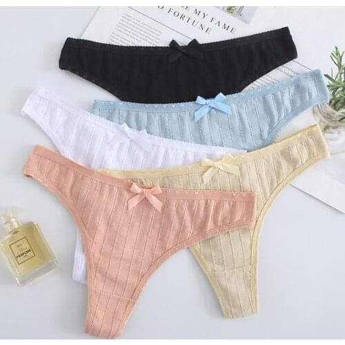 1PCS/Set Womens Panties G-string Thong Comfortable Underwear Sexy Panties Female Underpants Solid Color Thong Intimates Lingeri