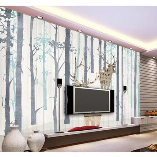 Custom Any Size 3D wall papers home decor Living Room Abstract hand drawn european nostalgic reindeer Wallpaper 3D