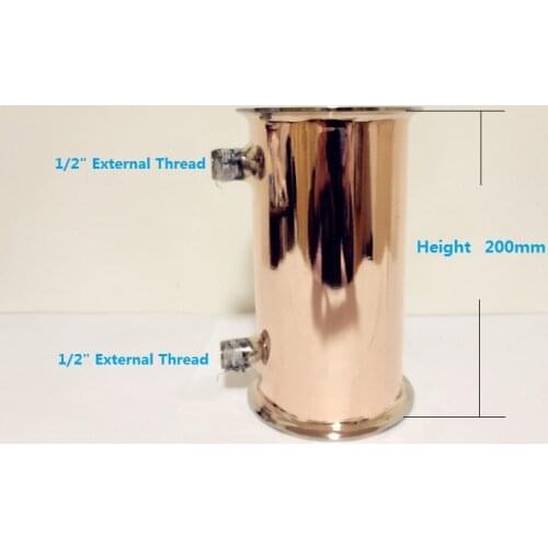Free Shipping 4"(102mm)OD119mm, Copper Sanitary Dephlegmator Lenght 200mm Thickness 2mm, 12 Pipes Inside ID 8mm
