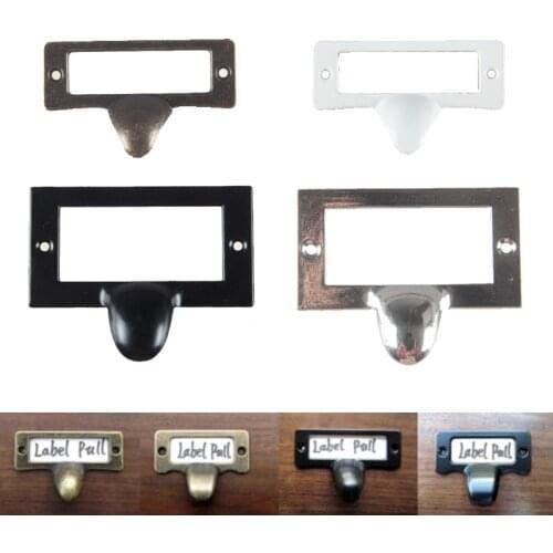 5Sets Retro Antique Brass Metal Drawer Label Pull Cabinet Frame Handle for jewelry box gift box cupboard File Name Card