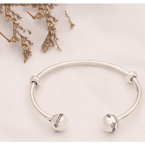 Authentic 925 Sterling Silver Pan Bracelet New Meteor Opening Classic Fashion Opening Bracelet Fit Diy Charm Women Jewelry