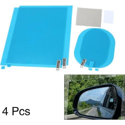 X Autohaux 4pcs Automotive Anti Rain Waterproof Film Protective Clear Sticker for Rearview Mirror and Side Window