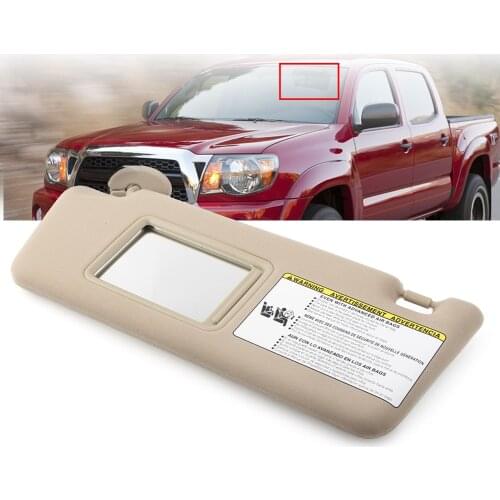 Beige Car Accessories Sun Visor Sunshield Driver Left Side Sunshade Protection for Toyota Tacoma 2005-2011 2012 without Light