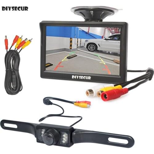 DIYSECUR New Car Van Truck Parking IR Night Vision Reversing Camera + 5 Inch Car Monitor Rear View Security System